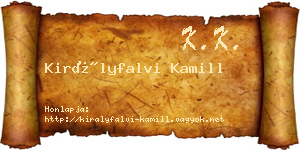 Királyfalvi Kamill névjegykártya